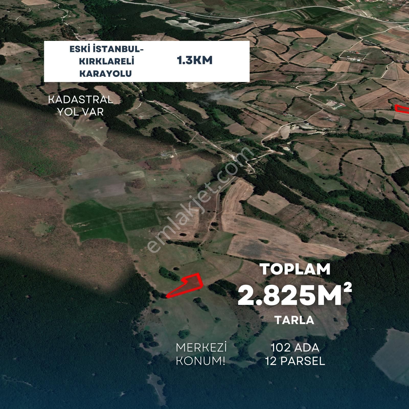 Çatalca Aydınlar Satılık Tarla  Çatalca Aydınlar Mahallesi 2.825m2 Satılık Arazi