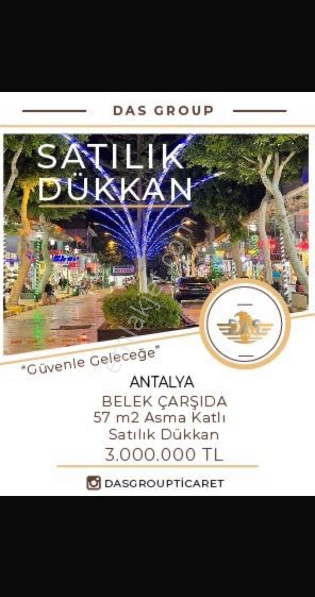 Serik Belek Satılık Dükkan & Mağaza Antalya Serik Belek Çarşı Merkezinde 57 M2 Kiracılı Dükkan