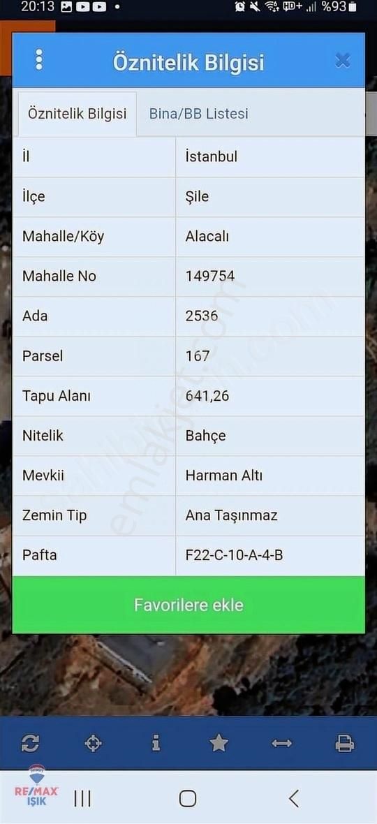 Şile Alacalı Satılık Villa ŞİLE ALACALI'DA DENİZ MANZARALI 320² ARSA PAYLI VİLLA