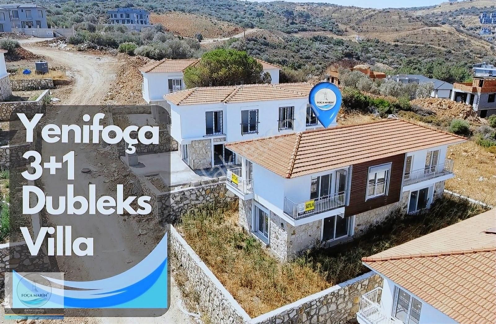 Foça Mustafa Kemal Atatürk Satılık Villa YENİ FOÇADA 3+1 DENİZ MANZARALI DUBLEKS VİLLA