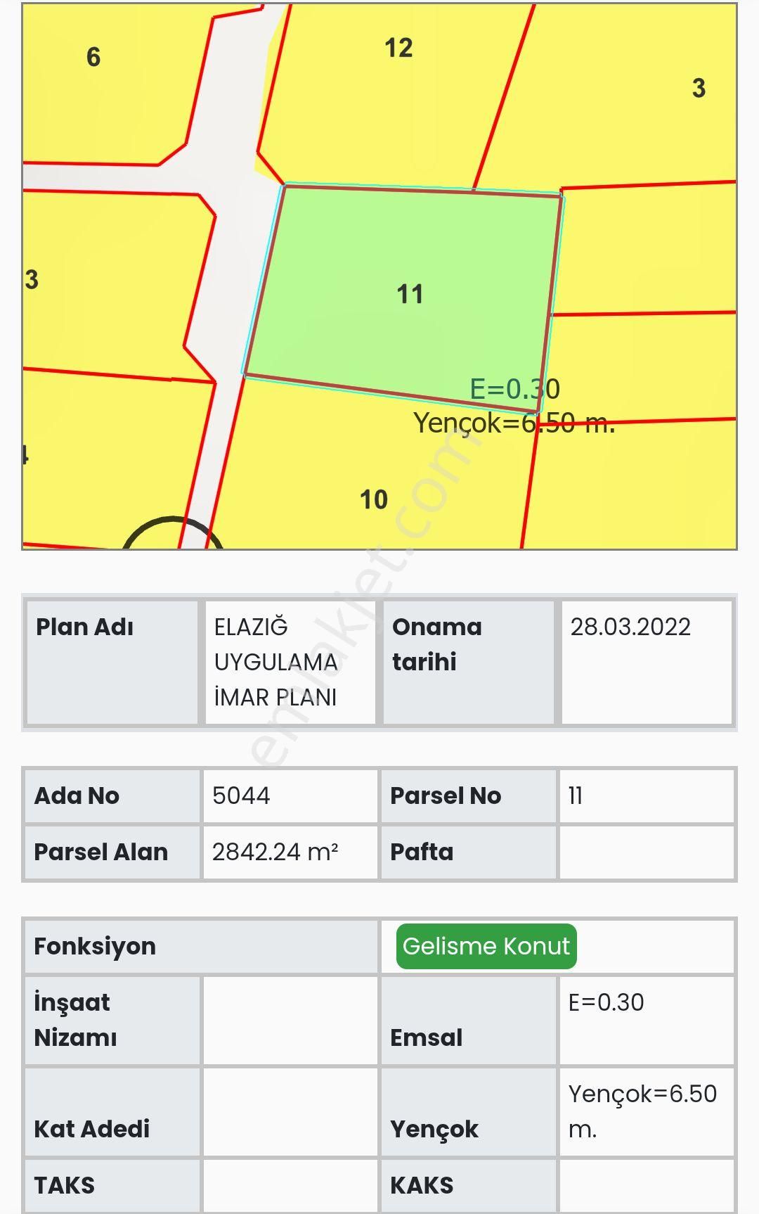 Elazığ Merkez Aksaray Satılık Konut İmarlı PAŞA EMLAKDAN ELAZIĞ AKSARAY MAHALLESİNDE YATIRMLIK  VİLLA İMARLI ARSA