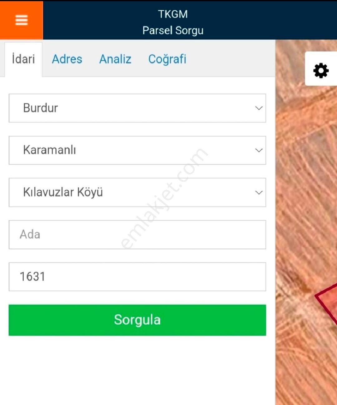 Karamanlı Kılavuzlar Köyü Satılık Tarla Yaylada Arsa