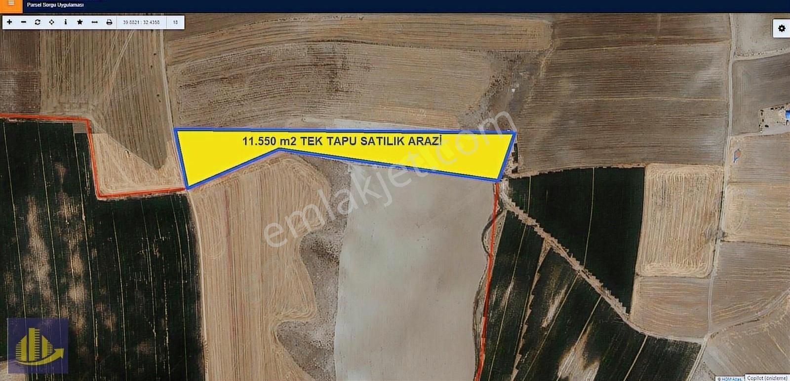 Ayaş Gökler Satılık Tarla Ayaş Gökler'de 11.550 m2 TEK TAPU Yatırımlık Arazimiz