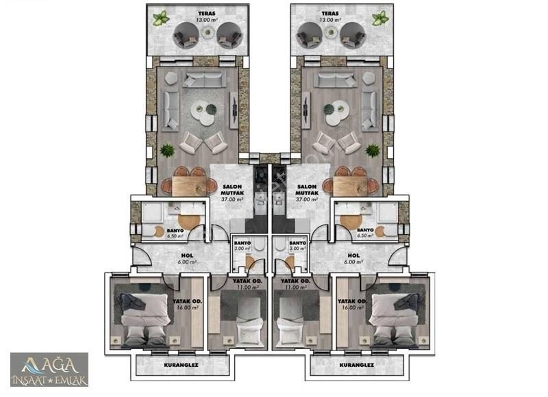 Ağa İnşaat Emlak'tan Yıldırım Evleri'nde Satılık Bahçeli 2+1 - Görsel 10
