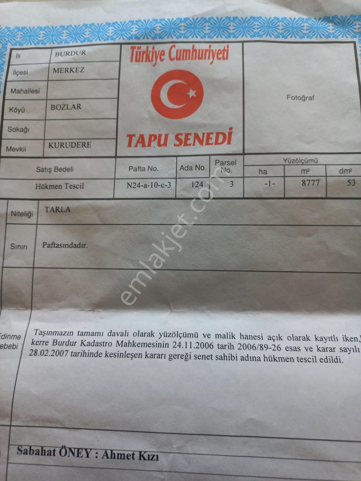 Burdur Bozlar Köyü 3 Sondajlı Yola Yakın 18.777 M2 Tarla - Görsel 12