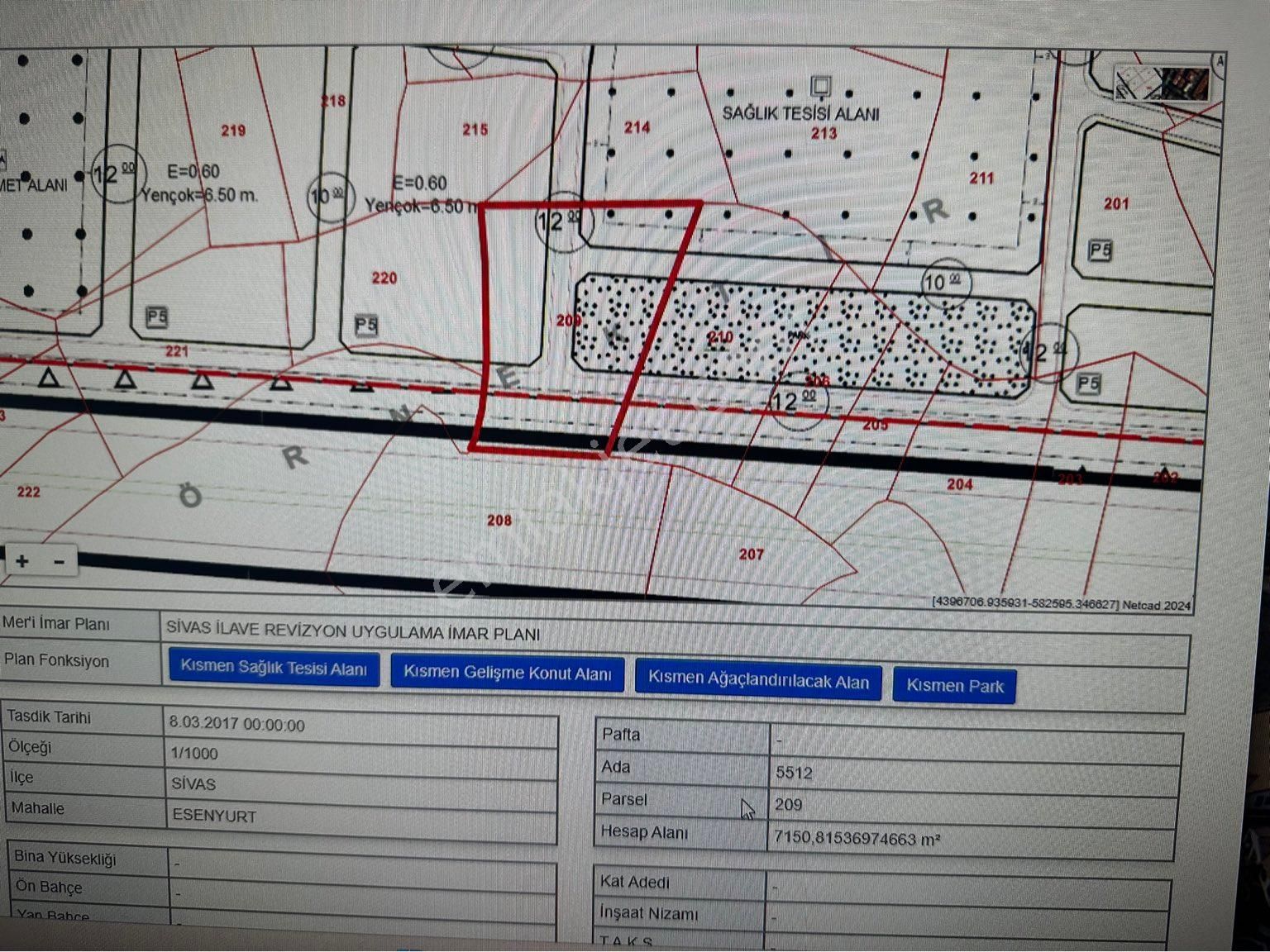 Sivas Merkez Esenyurt Satılık Konut İmarlı GEZER EMLAKTAN SATILIK TARLA ESENYUT MAHALLESİNDE