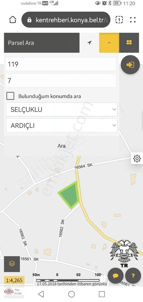 Selçuklu Ardıçlı Satılık Konut İmarlı Omg Yapı Emlak tan Satılık arsa hem yatırımlık hem yaşamak için