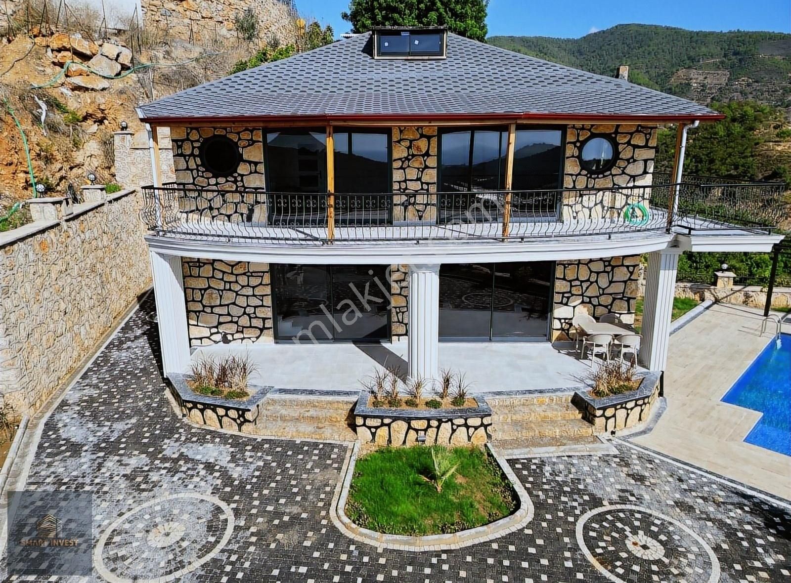 Alanya Hocalar Satılık Villa ALANYA YEŞİLÖZ HOCALARDA 504 m2 PARSEL İÇERİSİNDE 3+1 TAŞ VİLLA