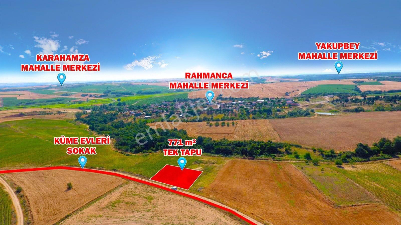Edirne Meriç Rahmanca Tek Tapu Yola Cephe 771 M2 Tek Tapu Tarla