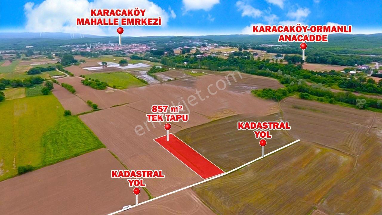 Çatalca Karacaköy'de Tek Tapu 857 M2 Denize Yakın Müstakil Tarla