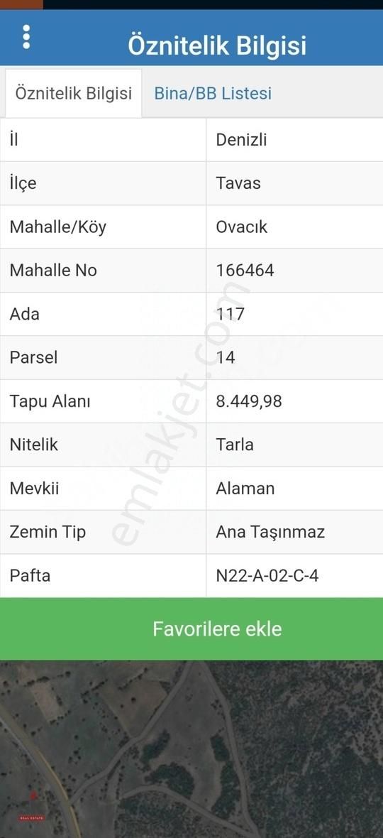 Tavas Ovacık Satılık Tarla DENİZLİ TAVAS OVACIK SATILIK CEVİZ TARLASI