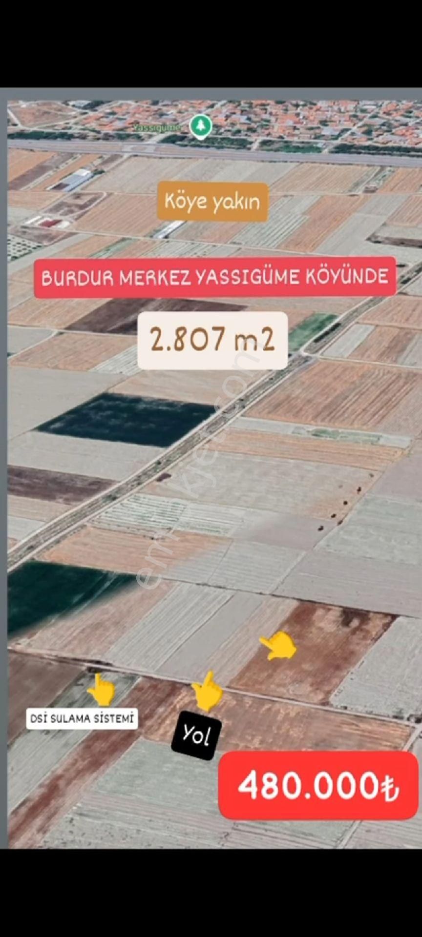 Burdur Merkez Yassıgüme Köyü Satılık Konut İmarlı Burdur Yassıgüme De 2807 M2 Satılık Tarla