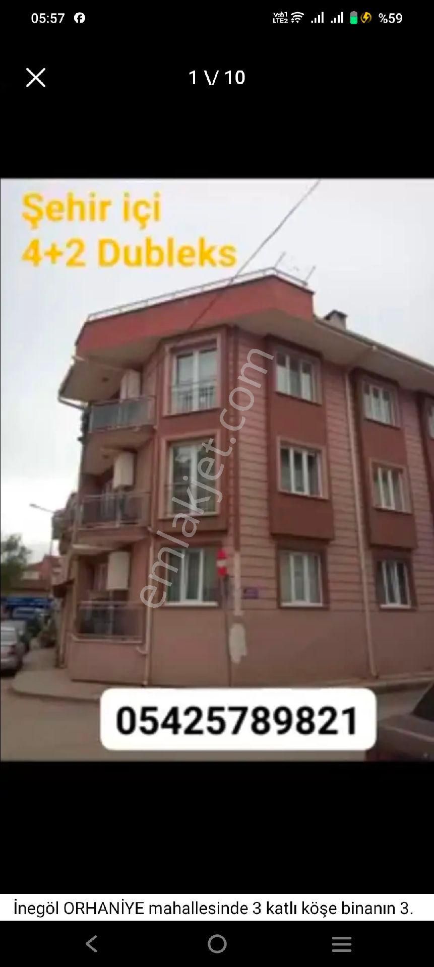 İnegöl Orhaniye Satılık Daire SATILIK DUBLEKS DAİRE 