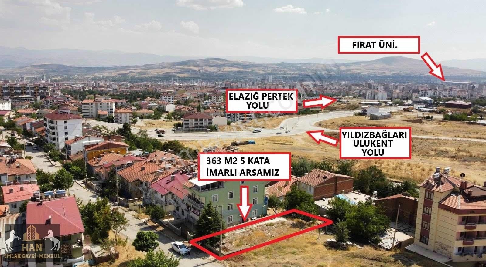 Elazığ Merkez Yıldız Bağları Satılık Konut İmarlı HAN EMLAKTAN YILDIZBAĞLARI MAH SATILIK FIRSAT MÜSTAKİL ARSA