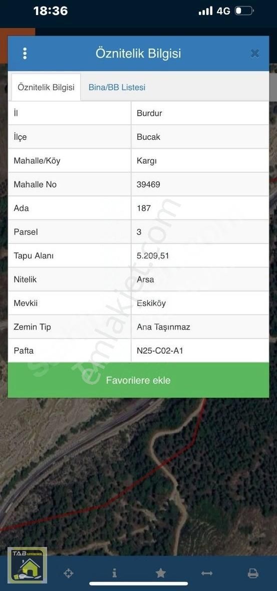 Bucak Kargı Köyü (Merkez) Satılık Ticari İmarlı TAB PREMIUM'DAN SATILIK PETROL RUHSATLI SERVİS İMARLI ARSA