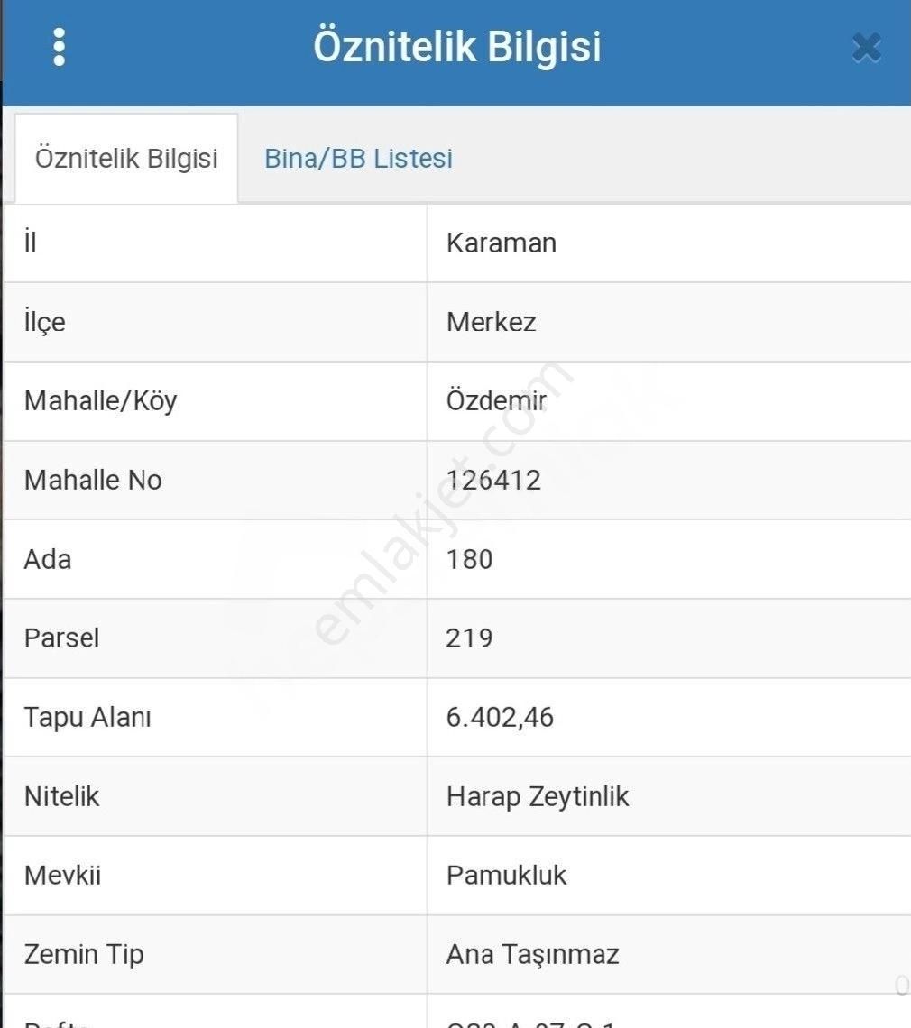 Karaman Merkez Özdemir Köyü Satılık Bağ & Bahçe MRM EMLAKTAN  FIRSAT ÖZDEMİR KÖYÜNDE SATILIK ZEYTİNLİK