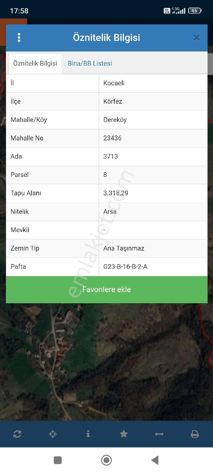 Körfez Dere Satılık Konut İmarlı KÖRFEZ DEREKÖY,DE 3.31829 m2 SATILIK ARSA