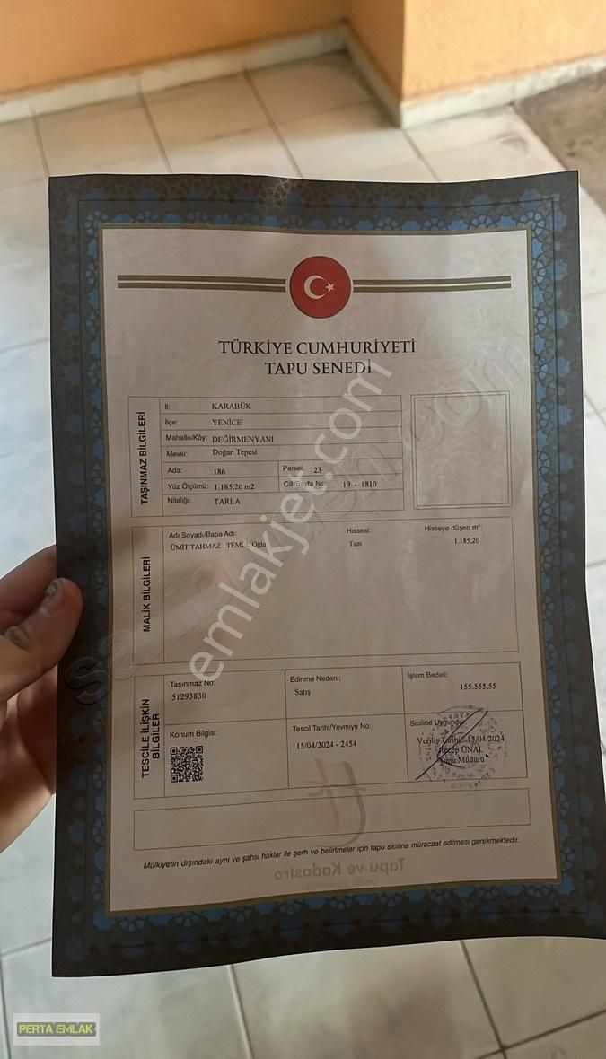 Yenice Değirmenyanı Köyü (Bostancılar) Satılık Müstakil Ev KARABÜK YENİCE 2 KATLI EV TAPU SAHİBİ PERTA EMLAK ÜMİT TAHMAZ