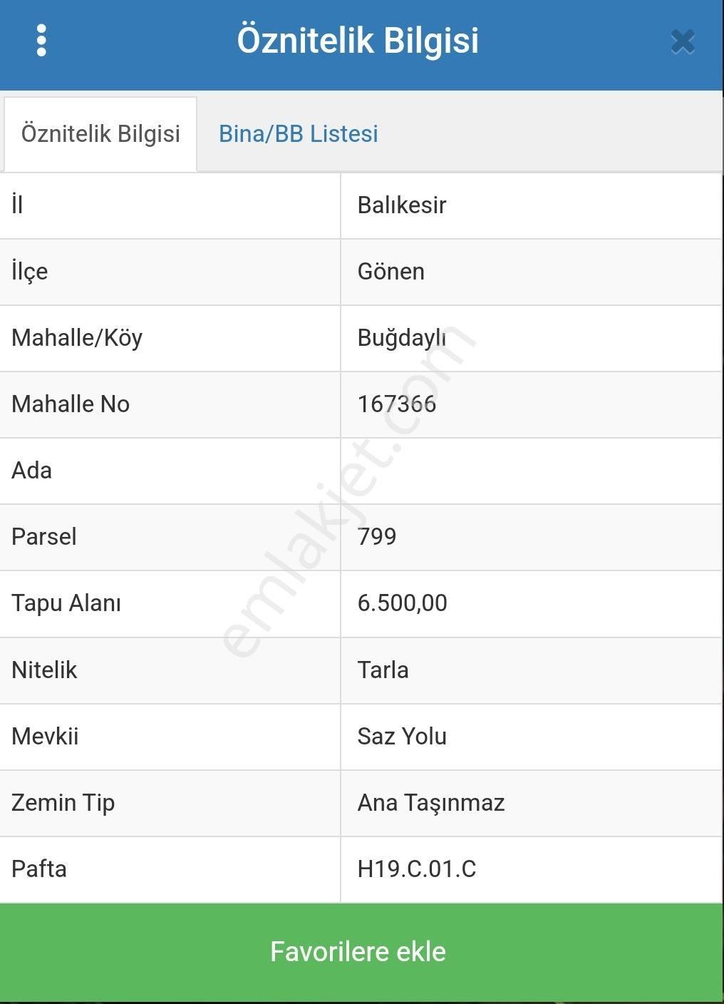 Gönen Buğdaylı Satılık Tarla SATILIK UYGUN KELEPİR TARLA