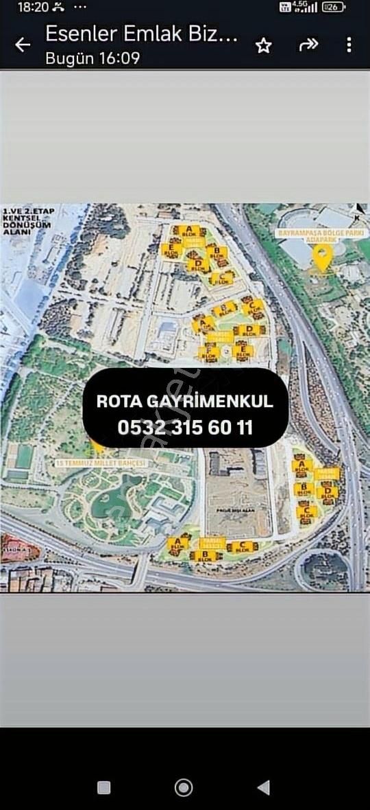 Esenler 15 Temmuz Satılık Daire ROTA Gayrımenkulden adapark manzaralı daire