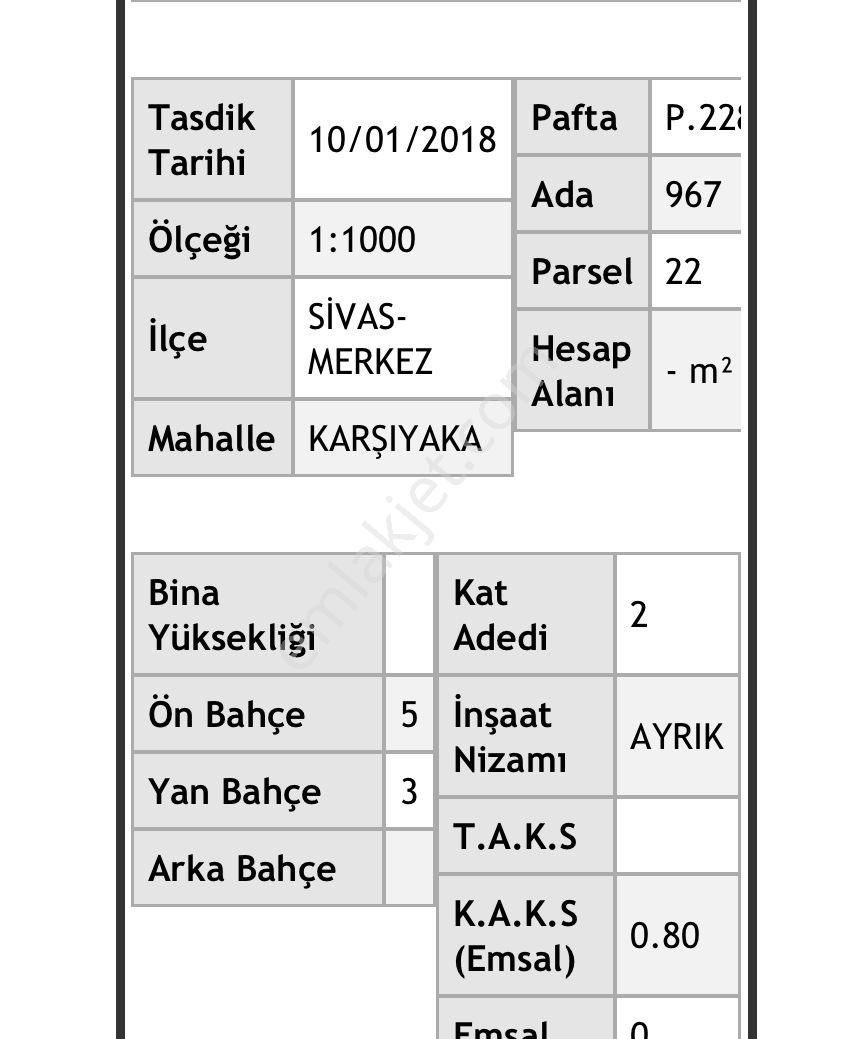 Sivas Merkez Emek Satılık Villa İmarlı SATILIK GÜZEL KONUMDA GÜNEY BATI CEPHELİ VİLLA PARSELİ