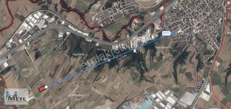 Tekirdağ Çerkezköy Veliköy'de Tamamı Satılık 9071 M² Arsa - Görsel 9