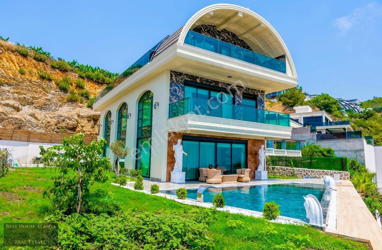 Alanya Kargıcak Satılık Villa ALANYANIN EN YENİ EN LÜKS VİLLASI A+ 6+1 FUL DENİZ MANZARALI