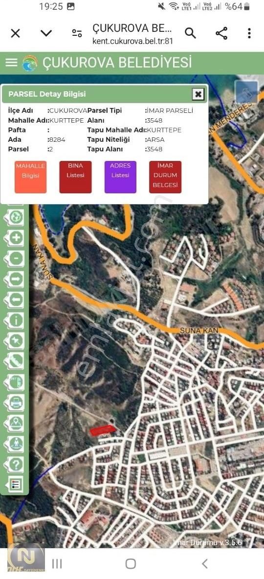 Çukurova Kurttepe Satılık Villa İmarlı Vıllalık 233 M2 Arsa