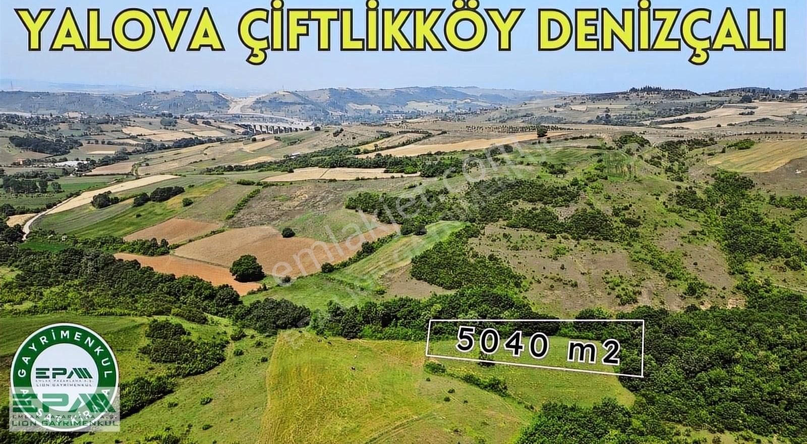 Çiftlikköy Denizçalı Köyü Satılık Tarla YALOVA ÇİFTLİKKÖY DENİZÇLALI 'da 5040 m2 EĞİMSİZ TARLA