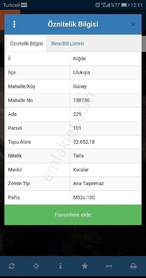 Ulukışla Güney Köyü (Küme1) Satılık Muhtelif Arsa NİĞDE ULUKIŞLA GÜNEY MAHALLESİNDE 32.652 M2 ALANLI SATILIK ARAZİ