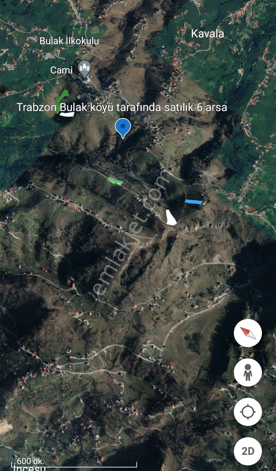 Ortahisar Bulak Satılık Tarla Trabzon Bulak Köyü Tarafında Satılık 6 Arsa