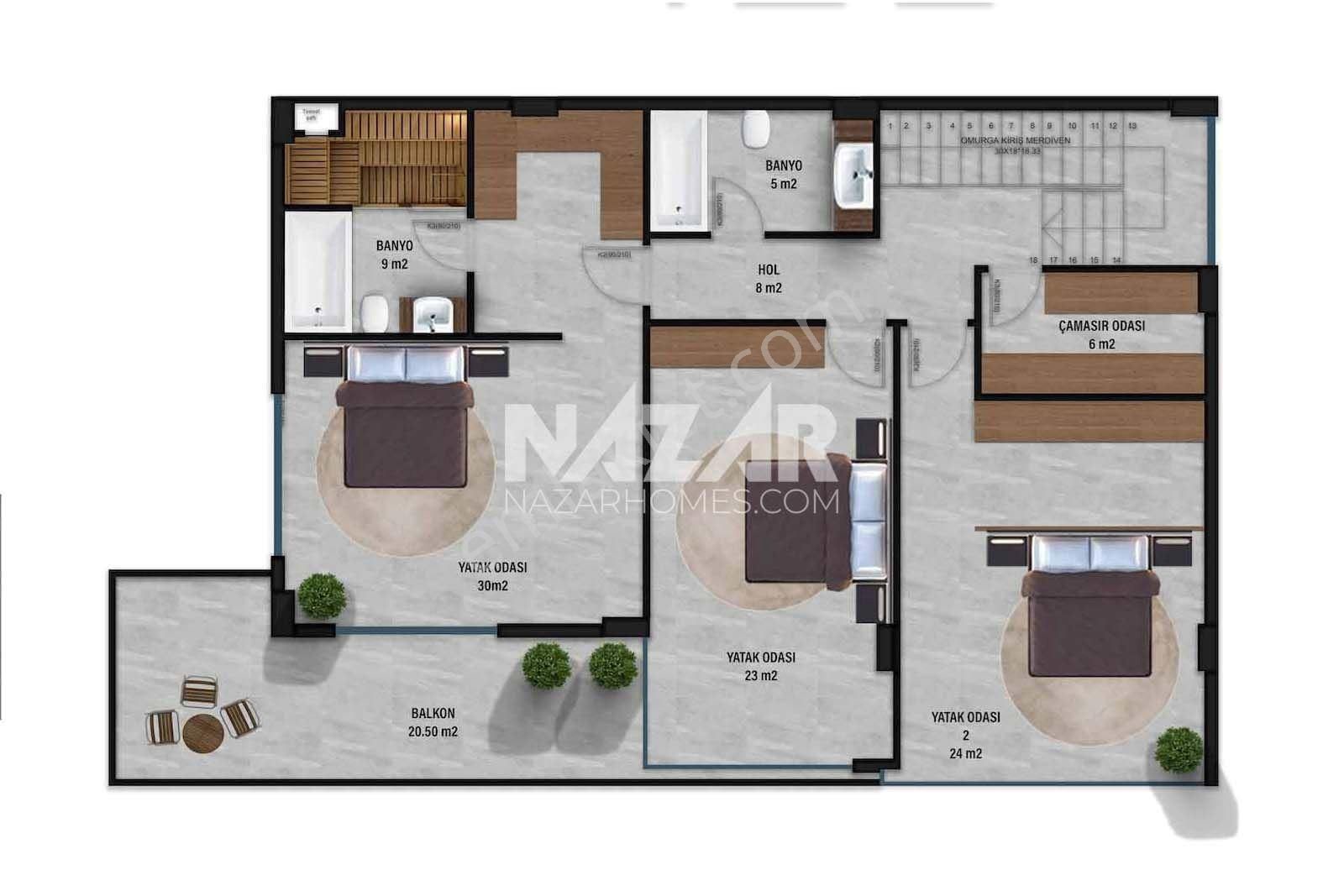 Kestel Yaylalı’da Kale Ve Deniz Manzaralı 4+1 Lüks Villa - Eşsiz Yaşam Fırsatı! - Görsel 27