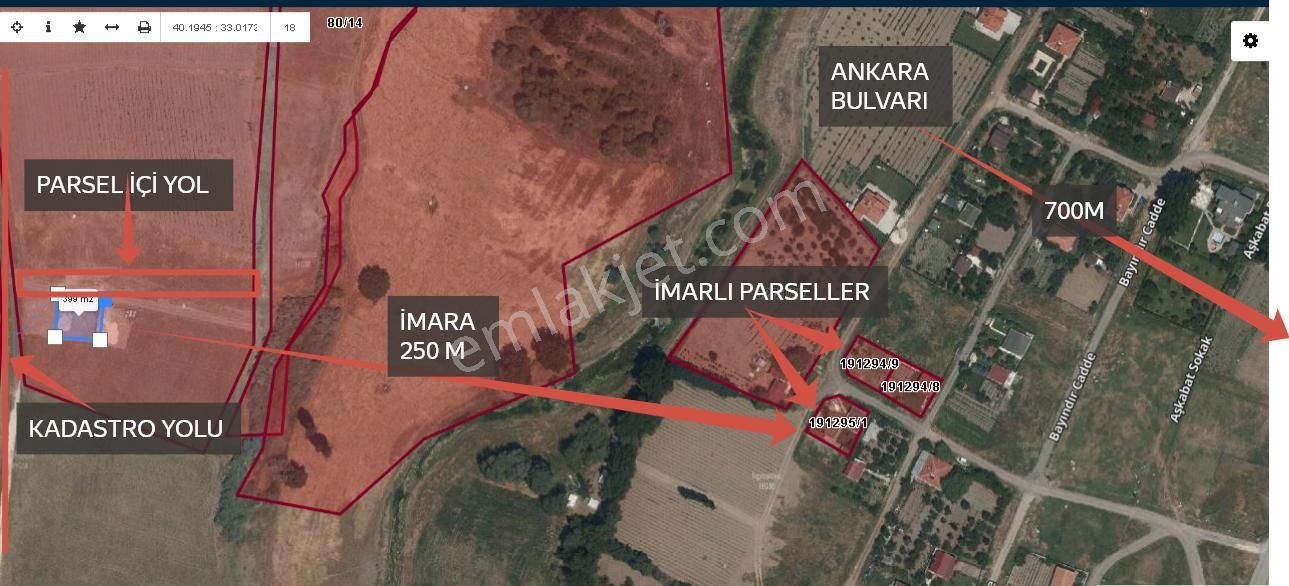 Çubuk Fatih Satılık Tarla  BEYOĞLU'NDAN 1/5000LİK KONUT İMAR PLANINDA TAPULU 400M2 YATIRIM FIRSATI ALAN KAZANIR 