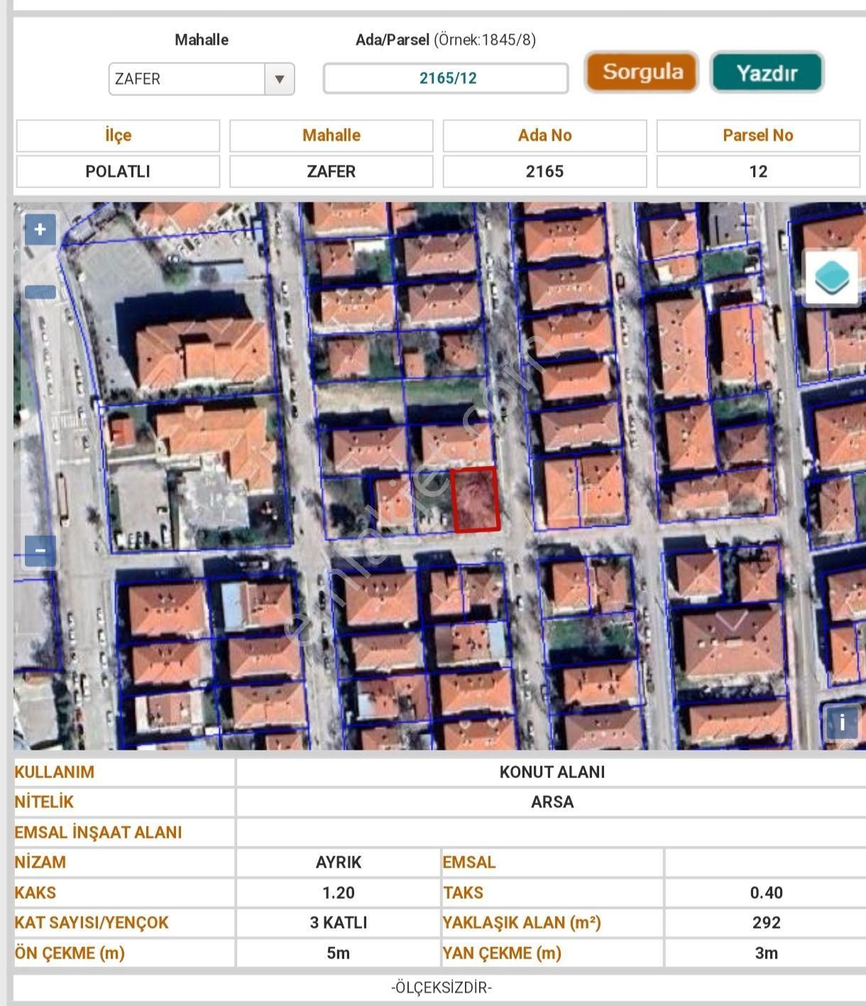 Polatlı Fatih Satılık Konut İmarlı Polatlı Fatihte 292m² Den 79.5m² Köşe Parsel Arsa. Araç Takası Değerlendirilir