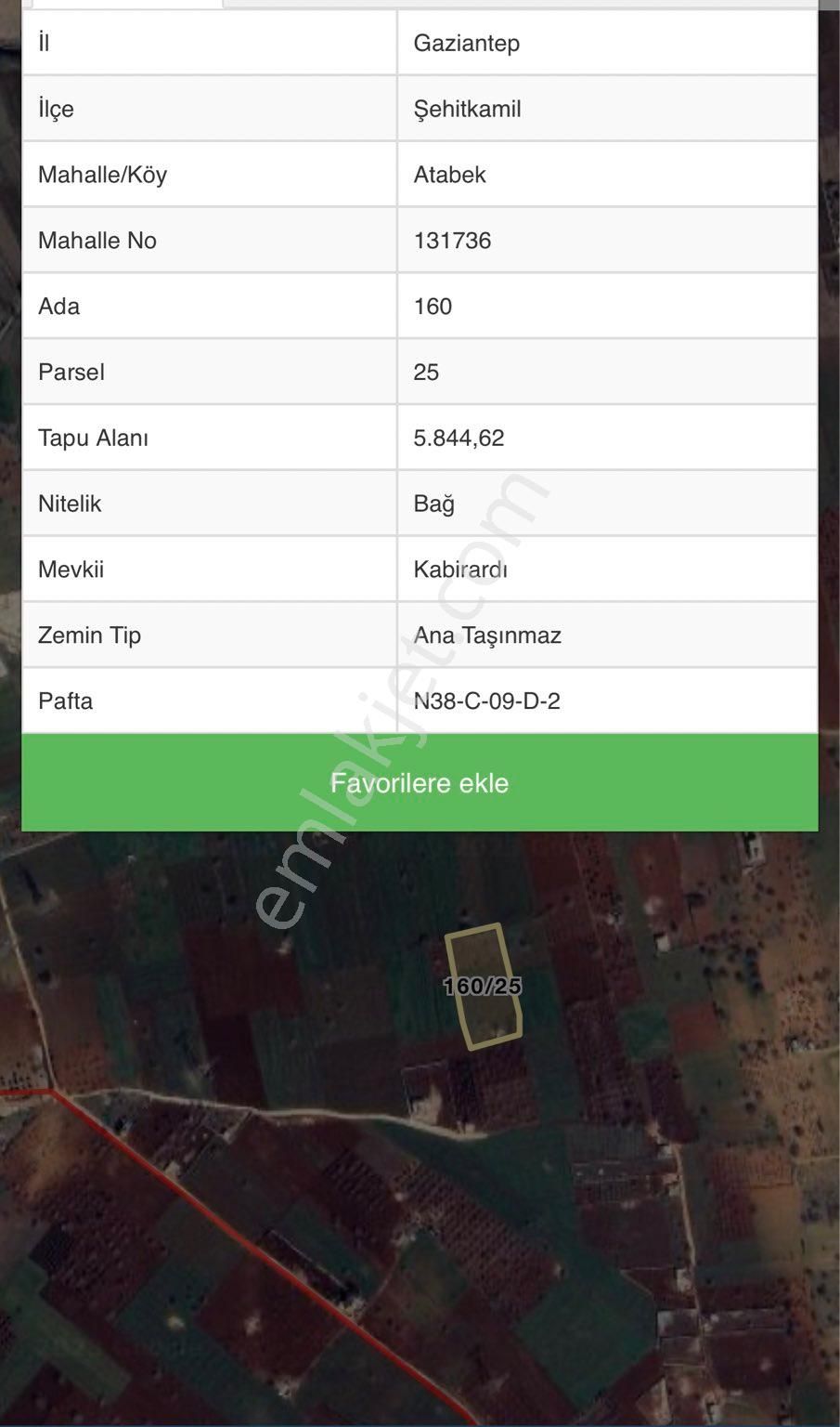 Şehitkamil Atabek Satılık Tarla ✅GAZİANTEP ✅ATABEK ✅ADA:160 ✅PARSEL:25 ✅5.844 M2 ✅TAMAMI:8.000.000 PAZARLIK MEVCUT