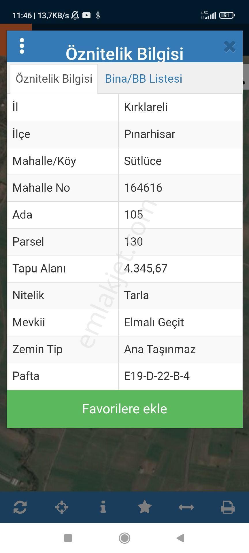 Pınarhisar Sütlüce Köyü Satılık Tarla pinarhisar sütlücede satilik tarla