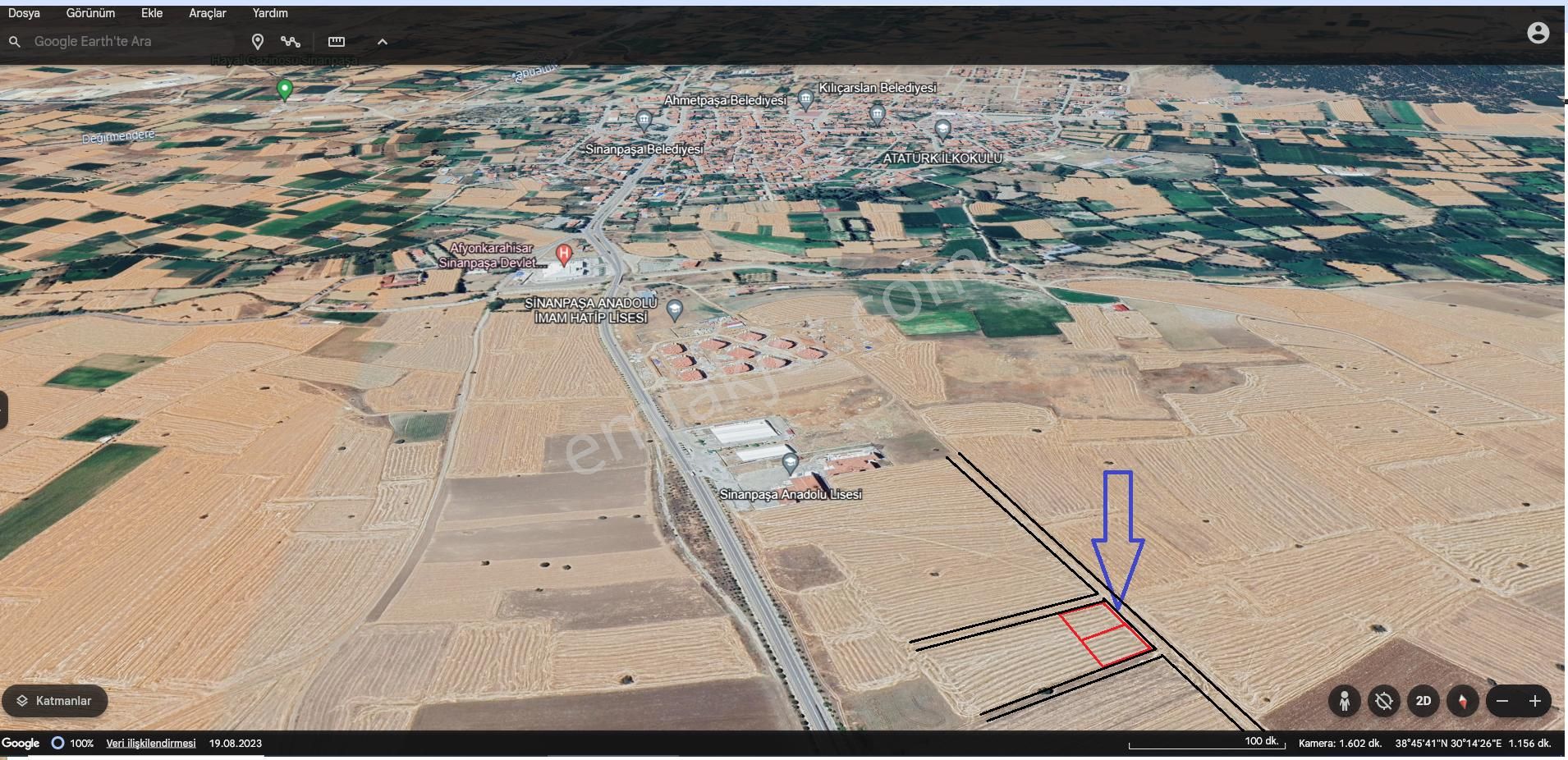 Sinanpaşa Ali Çetinkaya Satılık Konut İmarlı  500 m2 İMAR ALANI İÇERSİNDE SATILIK ARSA