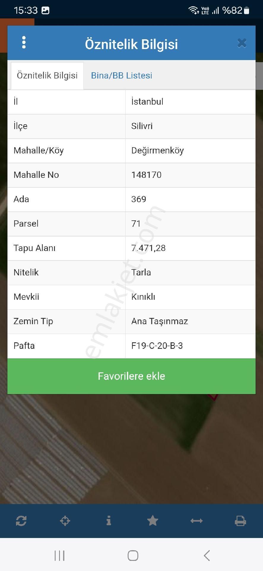 Silivri Değirmenköy Fevzipaşa Satılık Bağ & Bahçe SİLİVRİ DEĞİRMEN KÖYDE SATILIK TEK TAPU TARLA 