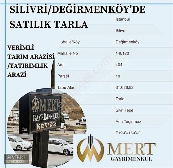 Silivri Değirmenköy İsmetpaşa Satılık Tarla SİLİVRİ DEĞİRMENKÖY YATIRIMLIK ARAZİ