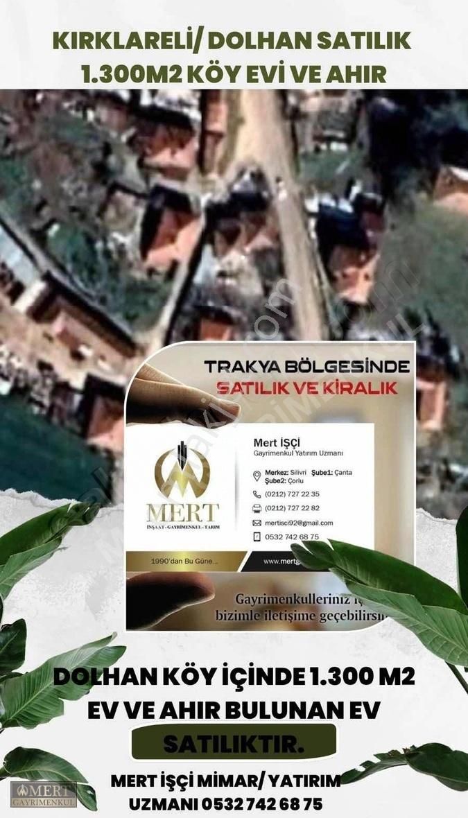 Kırklareli Merkez Dolhan Köyü Satılık Müstakil Ev KIRKLARELİ MERKEZ DOLHANDA MÜSTAKİL KÖYEVİ