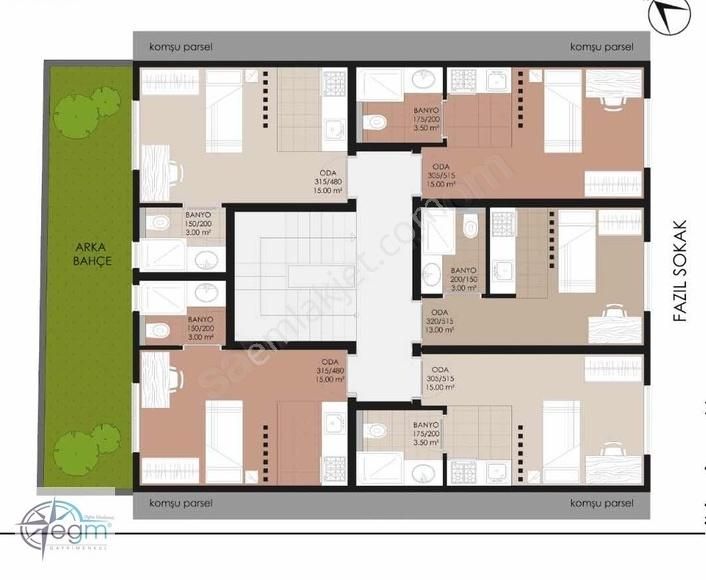 Odunpazarı Büyükdere Satılık Konut İmarlı EGM'den BÜYÜKDERE 143M2 ARSA 2.5 KATA İMARLI 16 ODALI APART YERİ