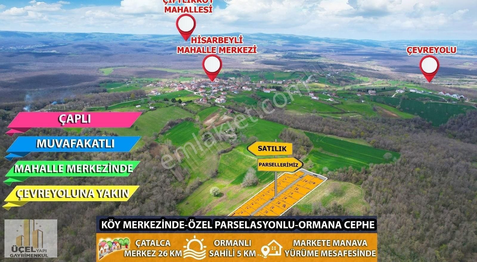 Çatalca Hisarbeyli Satılık Tarla ÇATALCA HİSARBEYLİ MAHALLESİNDE ORMAN MANZARALI 293 M2 PARSELLER