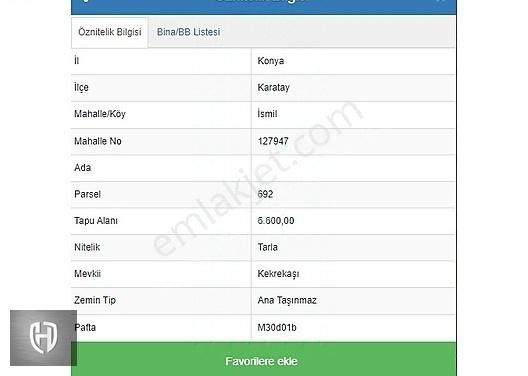 Karatay İsmil Satılık Tarla İSMİL ÇEVRE YOLUNA CEPHE PETROL YAPIMINA UYGUN TARLA