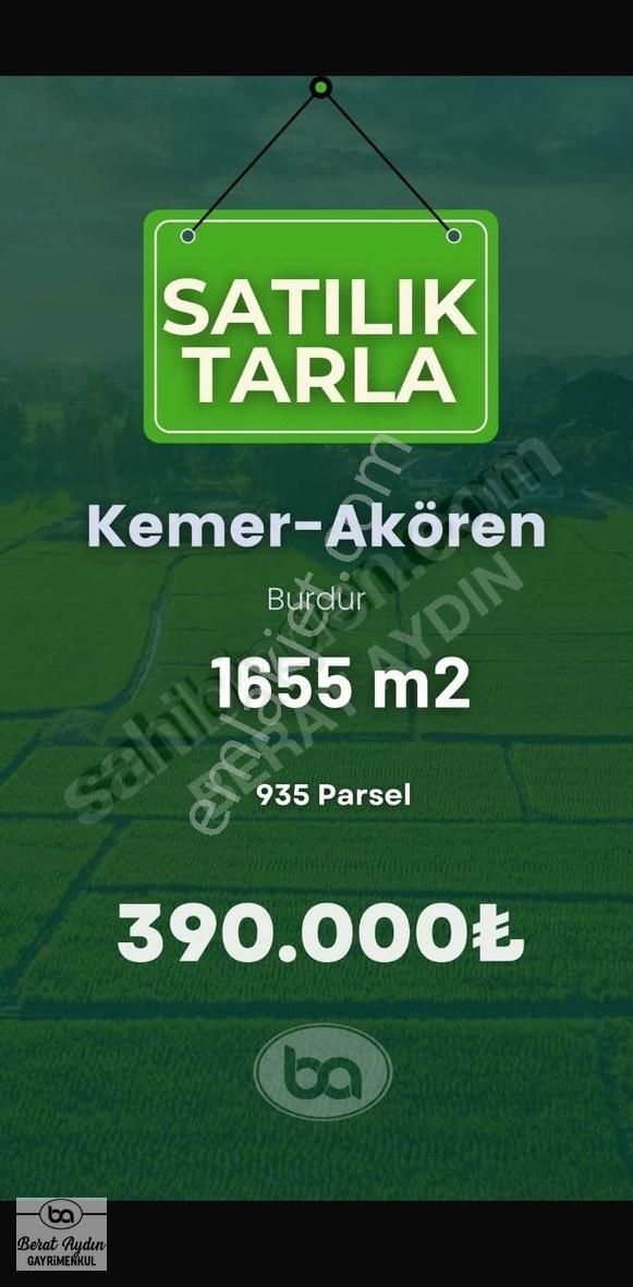 Kemer Akören Köyü Satılık Tarla Kemer Akören 1655 M2 Tarlamız Satılıktır