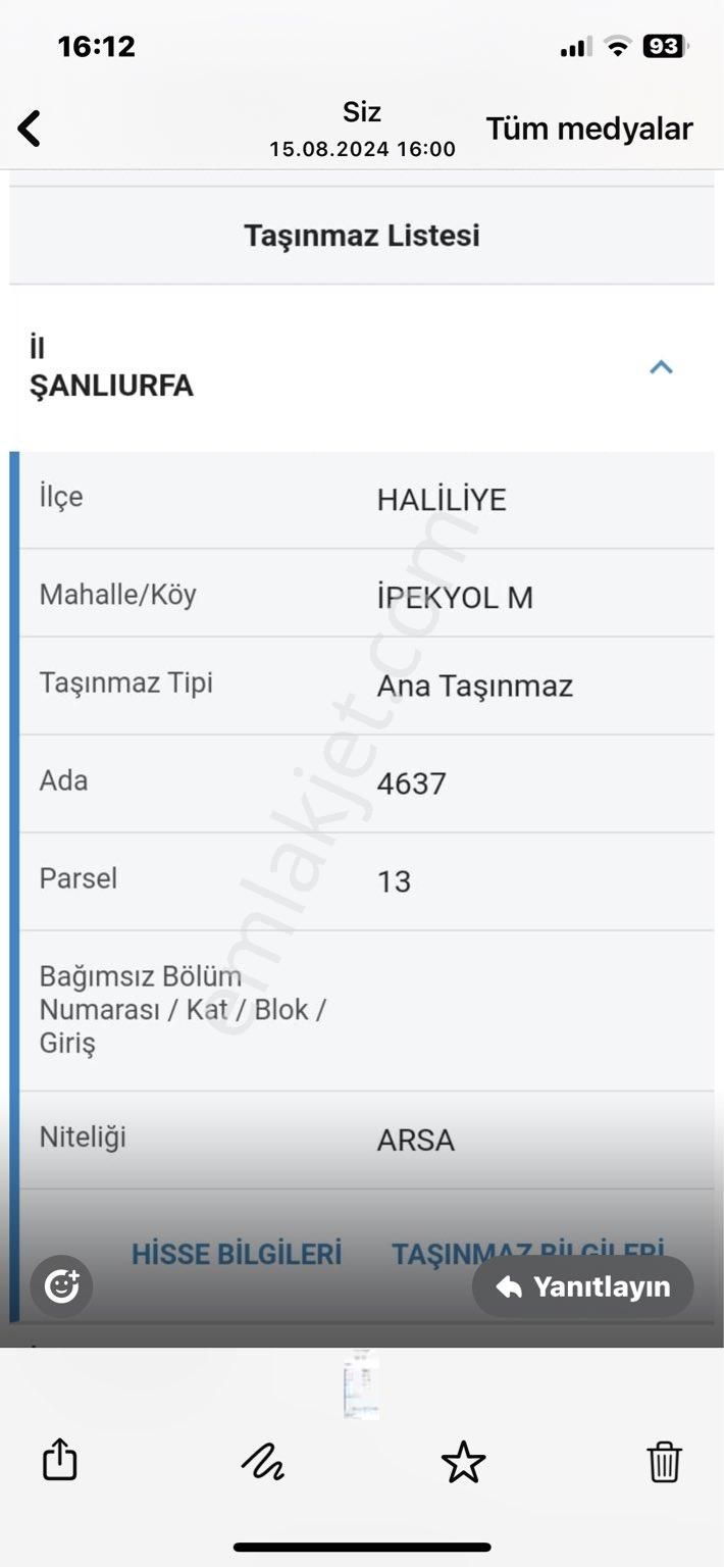 Haliliye Devteyşti Satılık Genel CASUK EMLAKTAN SATILIK ARSA