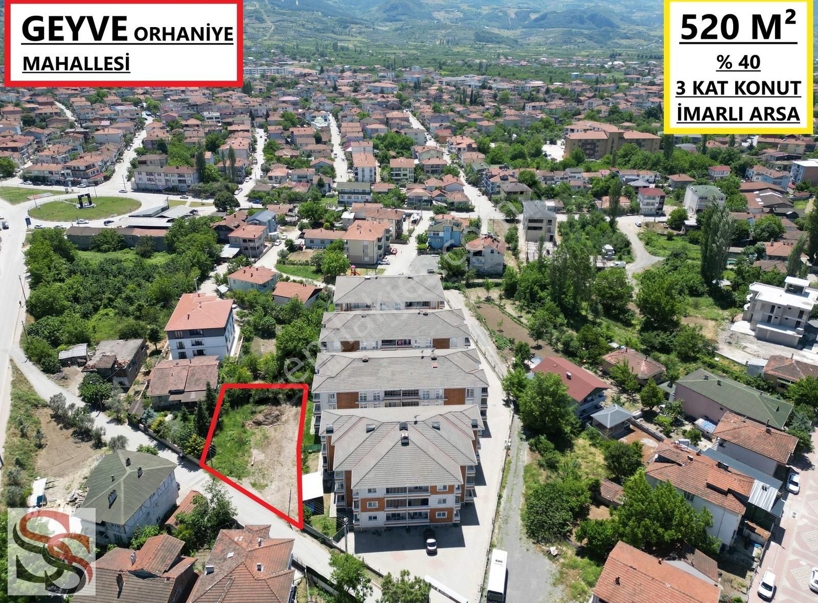 Geyve Orhaniye Satılık Konut İmarlı GEYVE ORHANİYE MAH.MUHTEŞEM KONUMDA 520 M² KONUT İMARLI ARSA