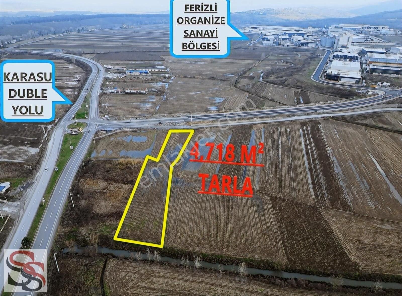 Ferizli Ferizli OSB Satılık Tarla Ferzli Organize Sanayi Girişinde Yatırımlık 4,718 M² Tarla