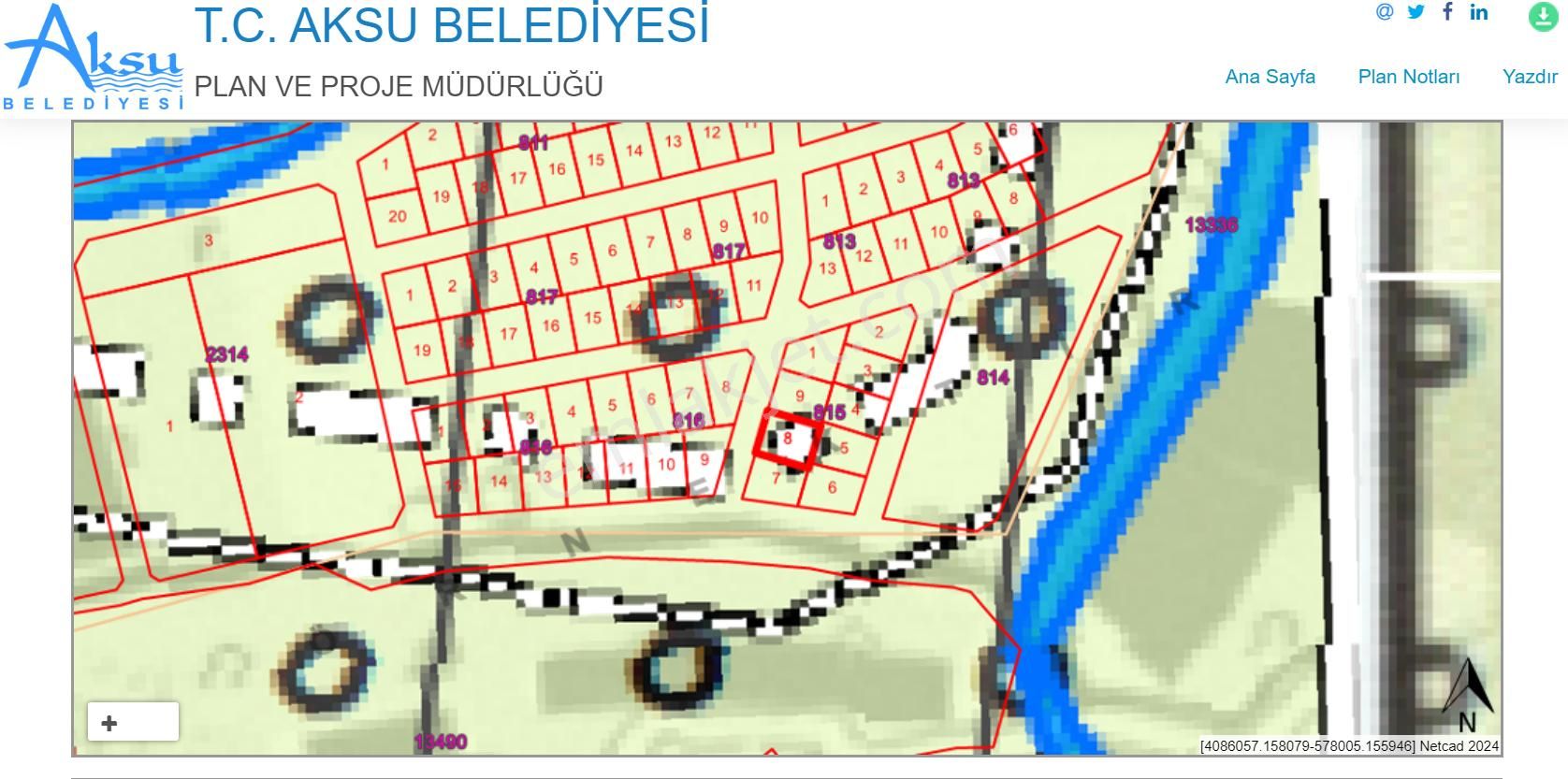 Aksu Mandırlar Satılık Villa İmarlı  ANTALYA AKSU MANDIRLAR MÜSTAKİL PARSEL İMARLI, YATIRIMLIK TARLA