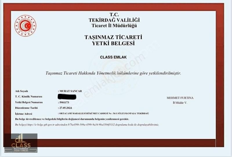 Malkara Dereköy Satılık Tarla CLASS'TAN MALKARA DEREKÖYDE SATILIK TARLA