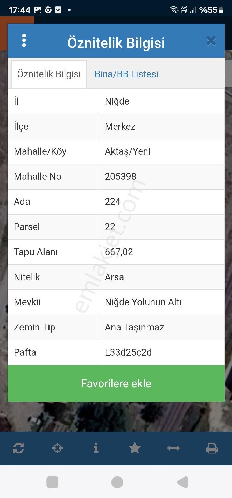 Niğde Merkez Aktaş Bld. (Yeni) Satılık Muhtelif Arsa SATILIK İMARLI ARSA 